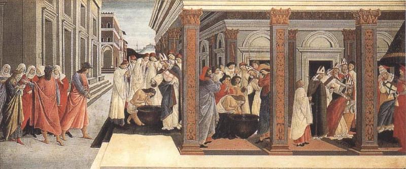 Sandro Botticelli Baptism,renunciation of Marriage,appointment as bishop oil painting picture